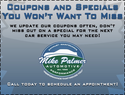 Mike Palmer logo and coupons tab
